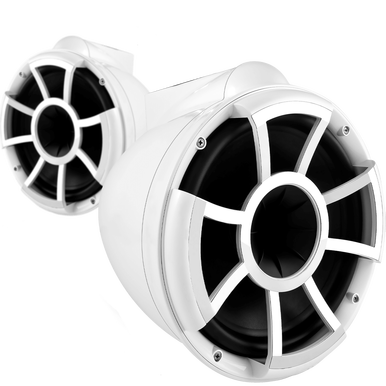 REV 10 W-X V2 | Wet Sounds Revolution Series 10" White Tower Speaker With X Mount Kit For Surface Mounting
