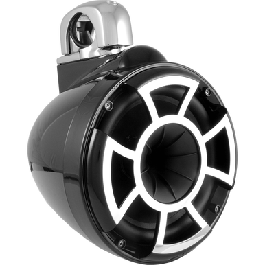 REV 8 B-FC V2 | Wet Sounds Revolution Series 8" Black Tower Speaker With TC3 Fixed Clamps For Tube Diameter 1 7/8” To 3”