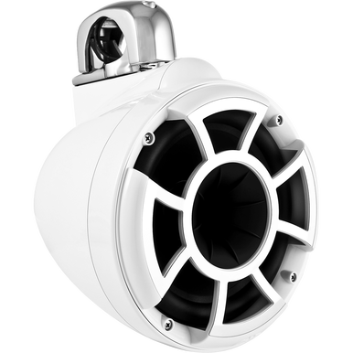 REV 8 W-FC V2 | Wet Sounds Revolution Series 8" White Tower Speaker With TC3 Fixed Clamps For Tube Diameter 1 7/8” To 3”
