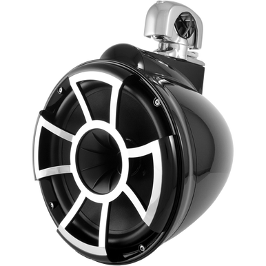 REV 10 B-SC V2 MINI | Wet Sounds REV Series 10" Black Tower Speaker With TC3 Mini Swivel Clamps For Tube Diameter 1” To 1 7/8”