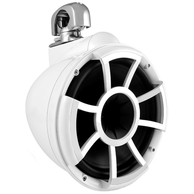 REV 10 W-SC V2 MINI | Wet Sounds Revolution Series 10" White Tower Speaker With TC3 Mini Swivel Clamps For Tube Diameter 1” To 1 7/8”