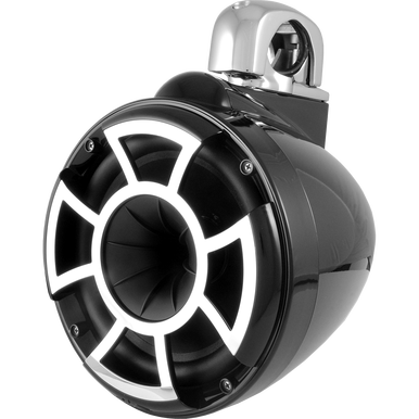 REV 8 B-FC V2 | Wet Sounds Revolution Series 8" Black Tower Speaker With TC3 Fixed Clamps For Tube Diameter 1 7/8” To 3”